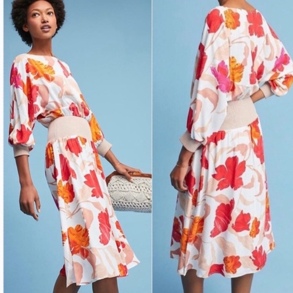 Anthropologie Maeve Gemma Multi Floral Midi Dress - Picture 6 of 9